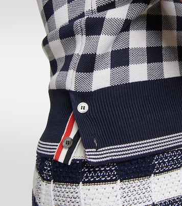 Polo en soie à carreaux | Thom Browne