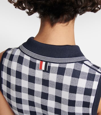 Polo en soie à carreaux | Thom Browne