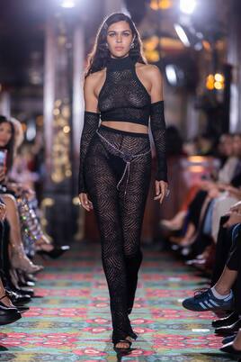 High-Rise-Schlaghose aus Spitze | Alessandra Rich