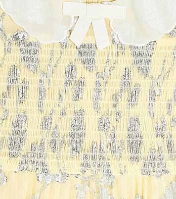 Metallic jaquard chiffon dress | Self-Portrait Kids