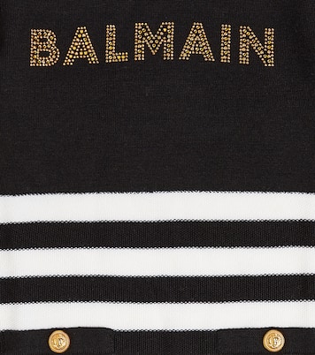 Striped logo jersey dress | Balmain Kids