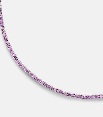 Halskette aus 14kt Weißgold mit Saphiren | Roxanne First