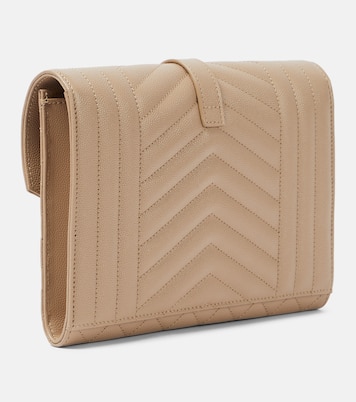 Envelope matelassé leather clutch | Saint Laurent