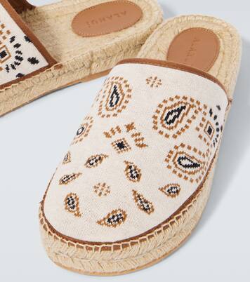 Bandana canvas jacquard espadrille slides | Alanui