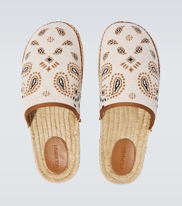Bandana canvas jacquard espadrille slides | Alanui