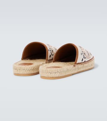 Bandana canvas jacquard espadrille slides | Alanui