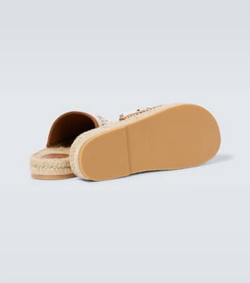 Bandana canvas jacquard espadrille slides | Alanui