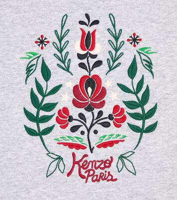 Embroidered cotton jersey sweatshirt dress | Kenzo Kids
