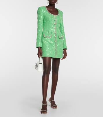 Robe en bouclé à sequins | Self-Portrait