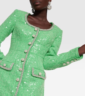 Robe en bouclé à sequins | Self-Portrait