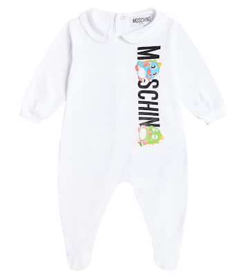 Baby - Tutina in jersey di cotone con stampa | Moschino Kids