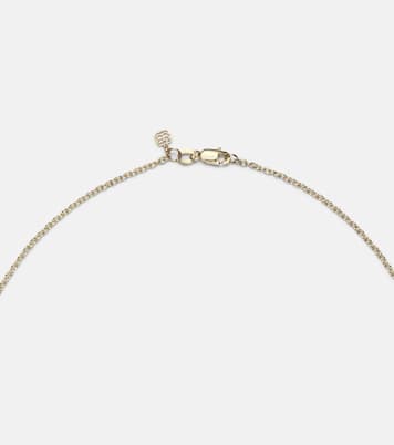 Large Evil Eye 14kt gold chain necklace with diamonds and turquoise | Sydney Evan