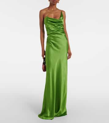 One-Shoulder-Robe aus Seidensatin | The Sei