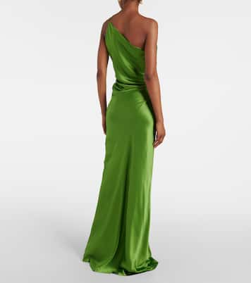 One-Shoulder-Robe aus Seidensatin | The Sei