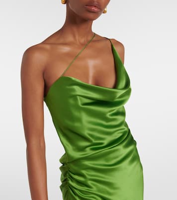 One-Shoulder-Robe aus Seidensatin | The Sei