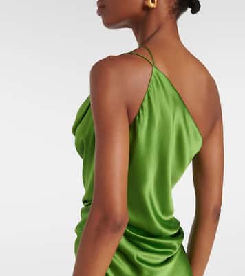 One-Shoulder-Robe aus Seidensatin | The Sei