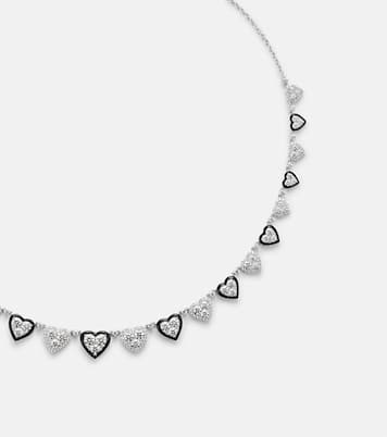 Choker en or blanc 18 ct, émail et diamants | Kamyen