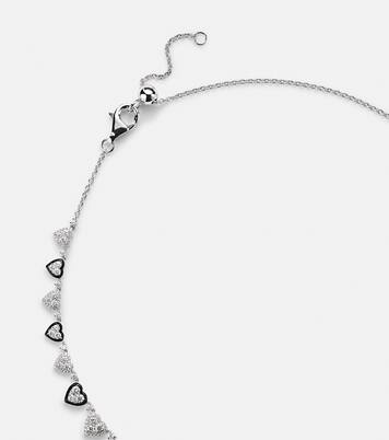 Choker en or blanc 18 ct, émail et diamants | Kamyen