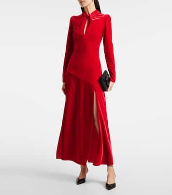 Abito midi in jersey di velluto | Ganni