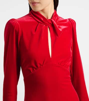 Abito midi in jersey di velluto | Ganni