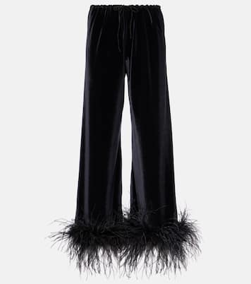 Pantalon ample en velours à plumes | Oséree