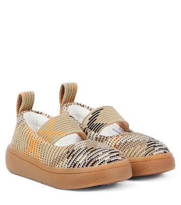 Burberry Check knitted Mary Jane flats | Burberry Kids
