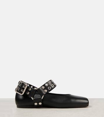Studded leather Mary Jane flats | Alaïa