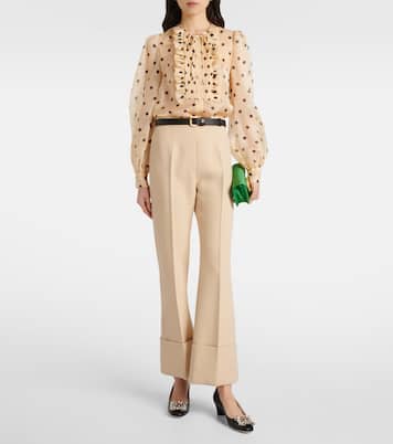 Blusa en organza de seda con lunares | Valentino