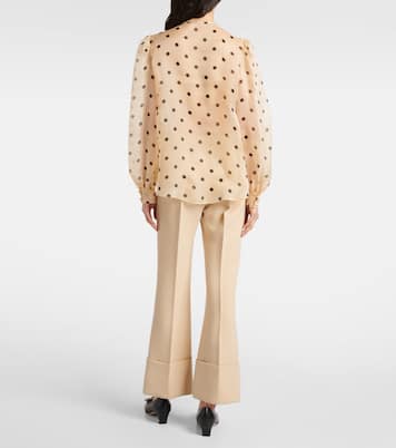 Blusa en organza de seda con lunares | Valentino
