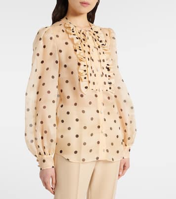 Blusa en organza de seda con lunares | Valentino