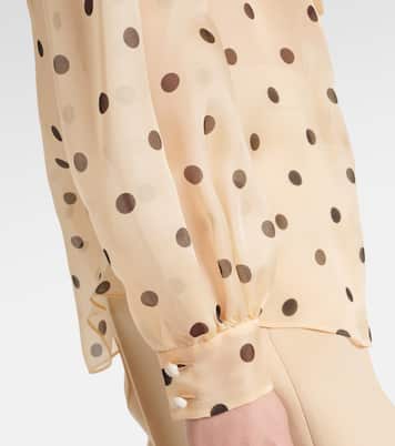 Blusa en organza de seda con lunares | Valentino