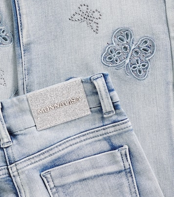 Embellished wide-leg jeans | Monnalisa