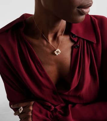 Collier Cluster en or 14 ct, perles et diamants | Mateo