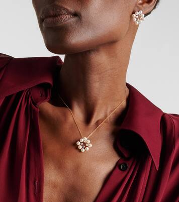 Collier Cluster en or 14 ct, perles et diamants | Mateo