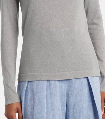 Sparkling cashmere and silk-blend sweater | Brunello Cucinelli