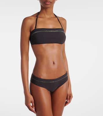 Top bikini a fascia con monili | Brunello Cucinelli