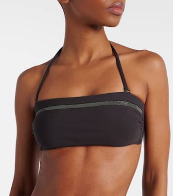 Top bikini a fascia con monili | Brunello Cucinelli