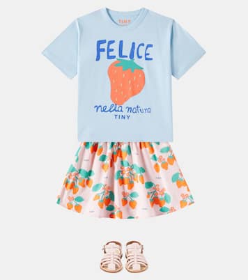 Gonna Strawberries in cotone con stampa | Tinycottons