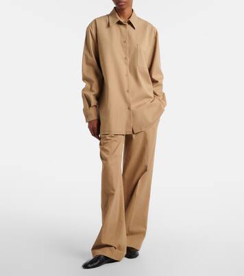 Alfidis cotton and cashmere wide-leg pants | The Row