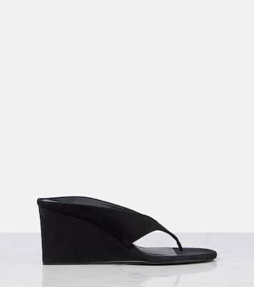 Cube 75 suede wedge thong sandals | Alaïa