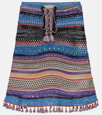 Crochet striped lamé poncho | Valentino