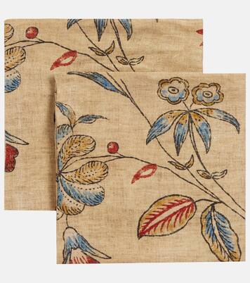 Diomma set of 2 floral linen napkins | The House of Lyria