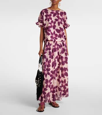 Delilah floral cotton poplin blouse | Velvet