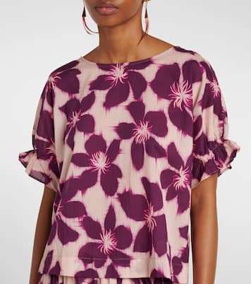 Delilah floral cotton poplin blouse | Velvet