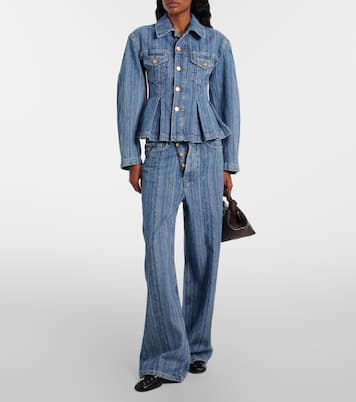 Striped wide-leg jeans | Ganni