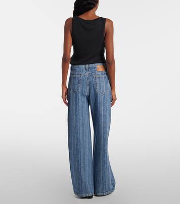 Striped wide-leg jeans | Ganni