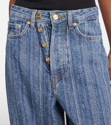 Striped wide-leg jeans | Ganni