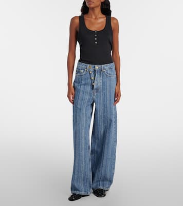 Striped wide-leg jeans | Ganni