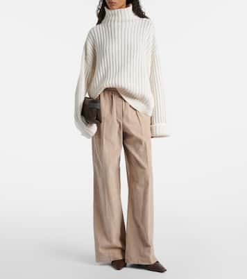 Cotton corduroy wide-leg pants | Brunello Cucinelli