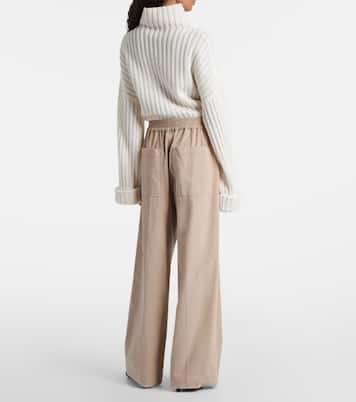 Cotton corduroy wide-leg pants | Brunello Cucinelli